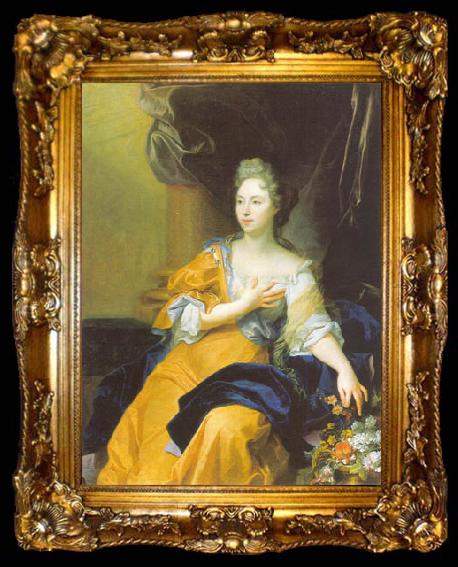 framed  Hyacinthe Rigaud Portrait de Suzanne de Bourbers de Bernatre, ta009-2